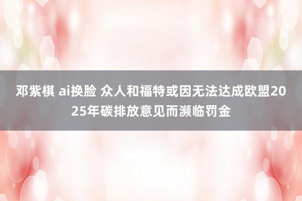 邓紫棋 ai换脸 众人和福特或因无法达成欧盟2025年碳排放意见而濒临罚金