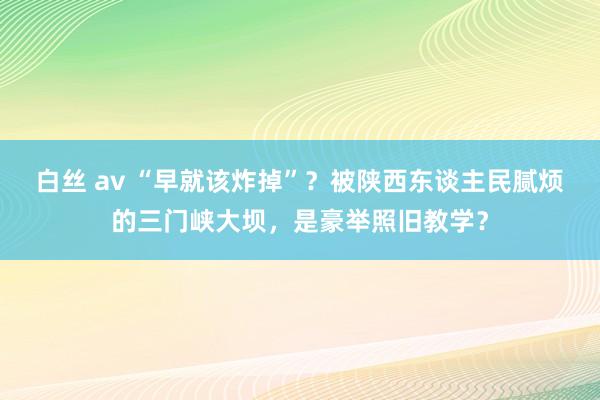 白丝 av “早就该炸掉”？被陕西东谈主民腻烦的三门峡大坝，是豪举照旧教学？