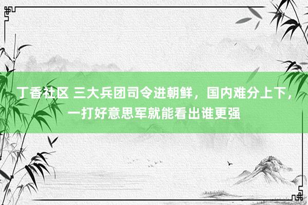 丁香社区 三大兵团司令进朝鲜，国内难分上下，一打好意思军就能看出谁更强