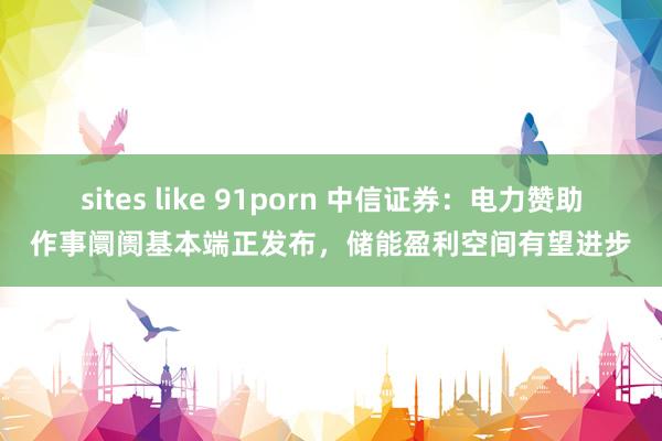 sites like 91porn 中信证券：电力赞助作事阛阓基本端正发布，储能盈利空间有望进步