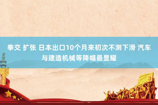 拳交 扩张 日本出口10个月来初次不测下滑 汽车与建造机械等降幅最显耀