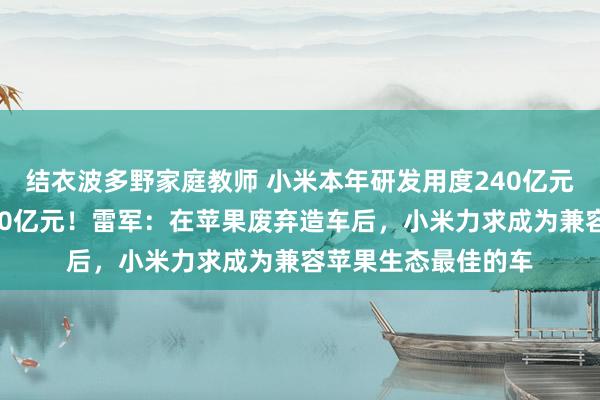 结衣波多野家庭教师 小米本年研发用度240亿元，预测来岁超过300亿元！雷军：在苹果废弃造车后，小米力求成为兼容苹果生态最佳的车