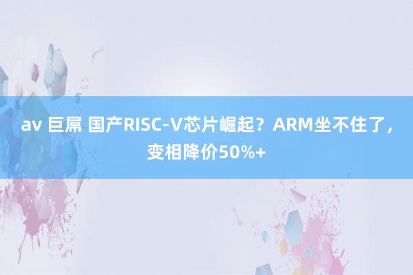 av 巨屌 国产RISC-V芯片崛起？ARM坐不住了，变相降价50%+