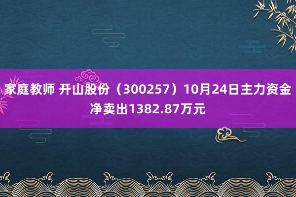 家庭教师 开山股份（300257）10月24日主力资金净卖出1382.87万元