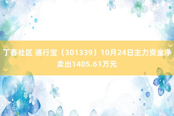 丁香社区 通行宝（301339）10月24日主力资金净卖出1405.61万元