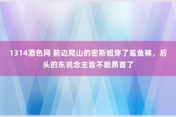 1314酒色网 前边爬山的密斯姐穿了鲨鱼裤，后头的东说念主皆不敢昂首了