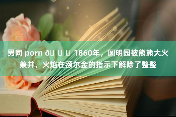 男同 porn 🌞1860年，圆明园被熊熊大火兼并，火焰在额尔金的指示下解除了整整