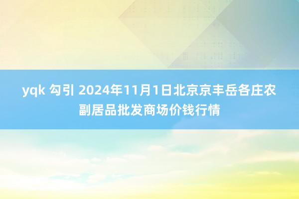 yqk 勾引 2024年11月1日北京京丰岳各庄农副居品批发商场价钱行情