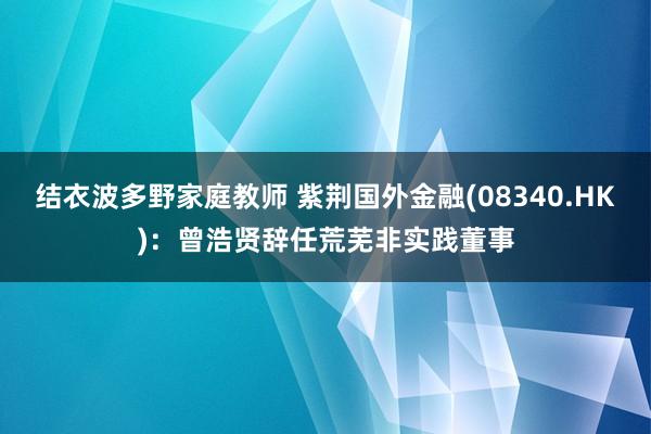 结衣波多野家庭教师 紫荆国外金融(08340.HK)：曾浩贤辞任荒芜非实践董事