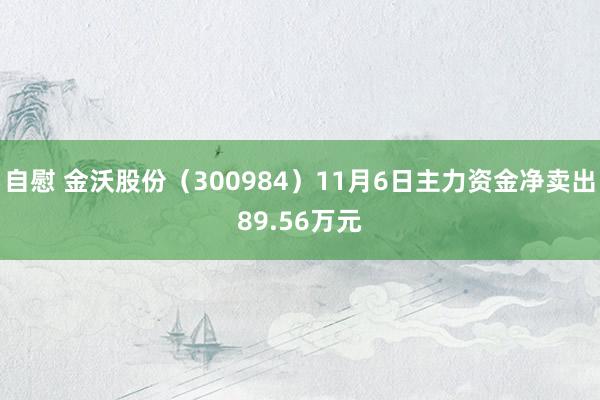 自慰 金沃股份（300984）11月6日主力资金净卖出89.56万元