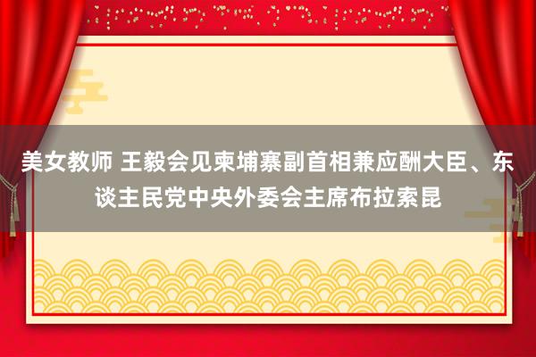 美女教师 王毅会见柬埔寨副首相兼应酬大臣、东谈主民党中央外委会主席布拉索昆