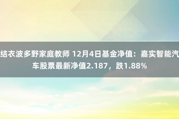 结衣波多野家庭教师 12月4日基金净值：嘉实智能汽车股票最新净值2.187，跌1.88%