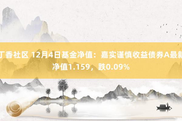 丁香社区 12月4日基金净值：嘉实谨慎收益债券A最新净值1.159，跌0.09%