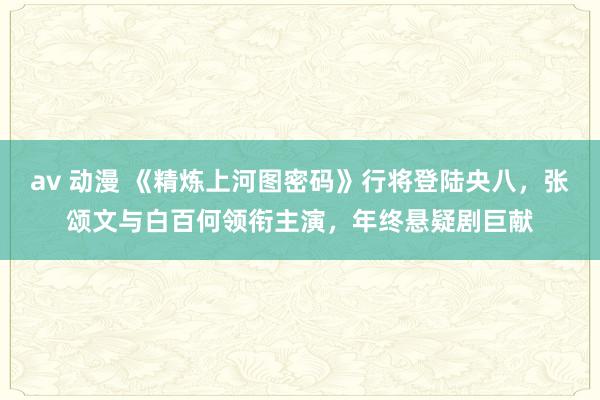 av 动漫 《精炼上河图密码》行将登陆央八，张颂文与白百何领衔主演，年终悬疑剧巨献