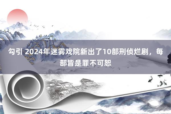 勾引 2024年迷雾戏院新出了10部刑侦烂剧，每部皆是罪不可恕