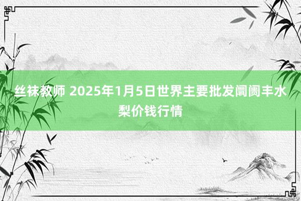 丝袜教师 2025年1月5日世界主要批发阛阓丰水梨价钱行情